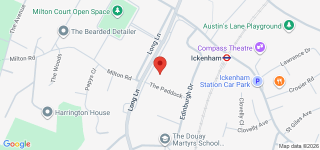Map showing Roccos Pizza - Ickenham in Ickenham